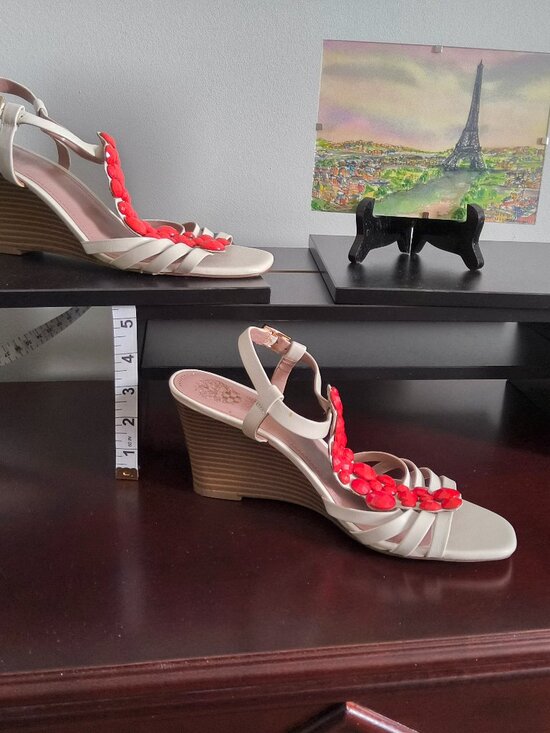 Vince Camuto Shoes - Vince Camuto Ivory Wedge Heel. Size 9 wide